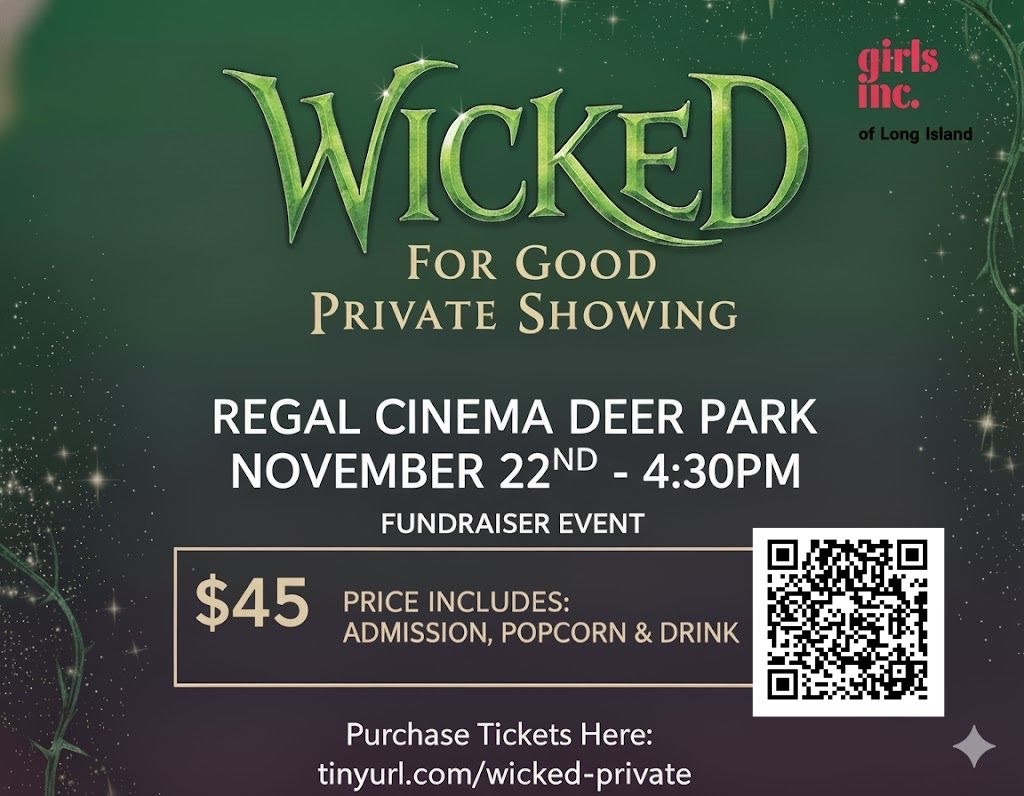 Wicked for Good Private Screening Flyer with QR Code